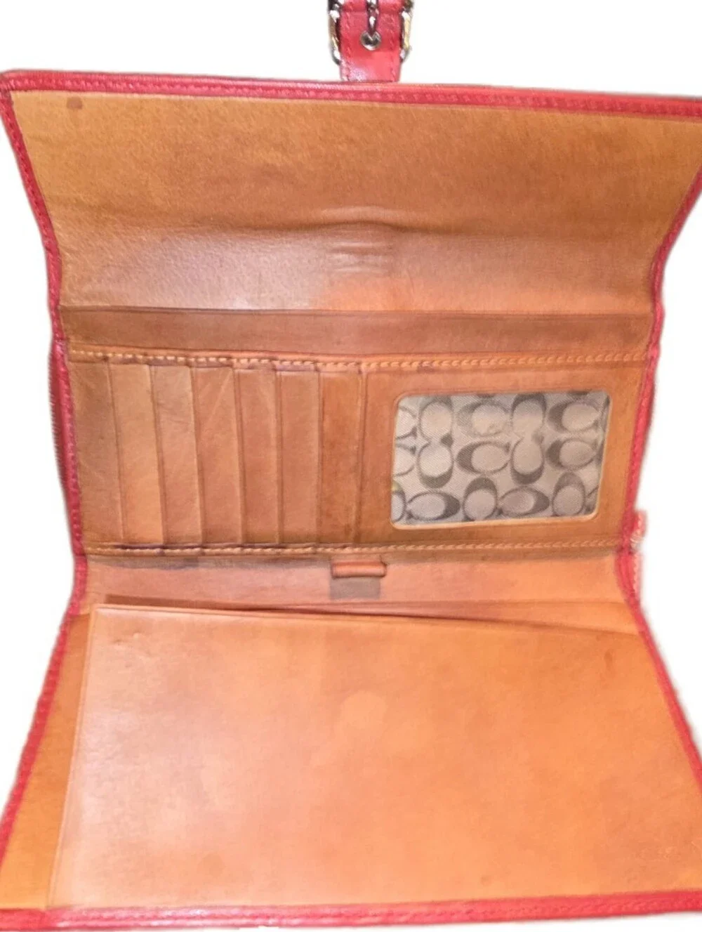 Coach 9186 Vintage Legacy Soho Red Leather Bucket Duffle Shoulder Bag W/Wallet